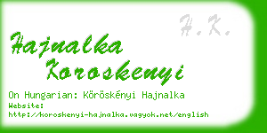 hajnalka koroskenyi business card
