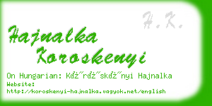 hajnalka koroskenyi business card